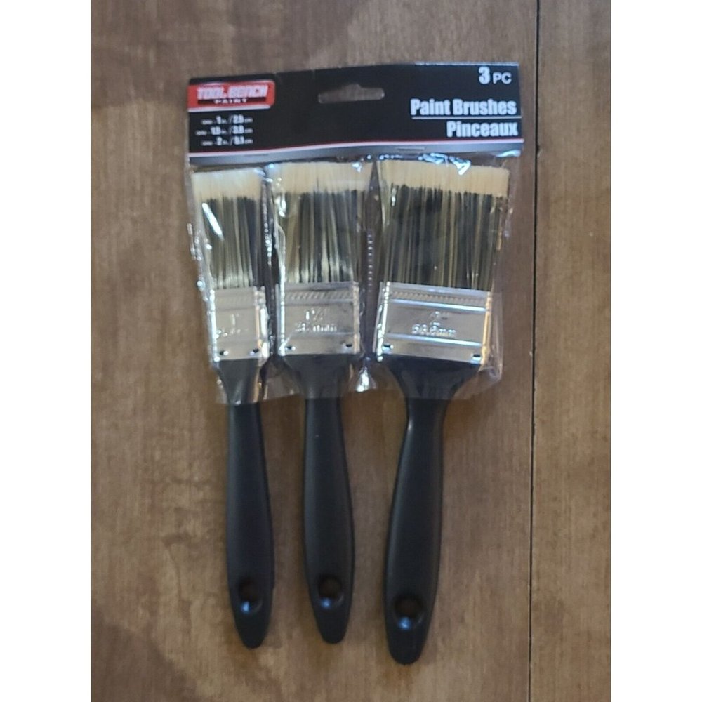 Tool Bench paint brushes 3 pc New. 1” 1.5” 2” Nramd New 3-Pack